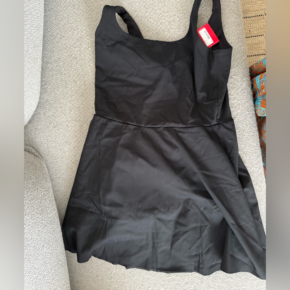 Spanx Get Moving Square neck dress, l, NWT, black
